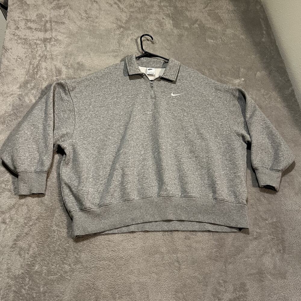 Nike Phoenix Fleece Sweater Womens Small Oversized 1/4 Zip Swoosh Logo Classic
